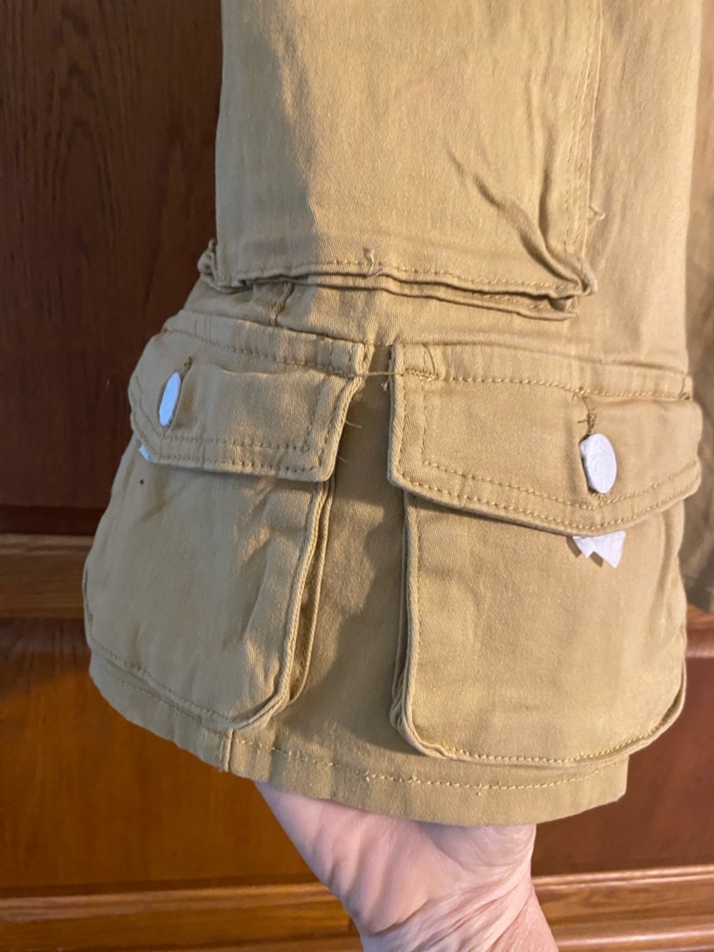 American Bazi Mustard Tan Cargo Shorts with Multiple Pockets - Picture 4 of 6